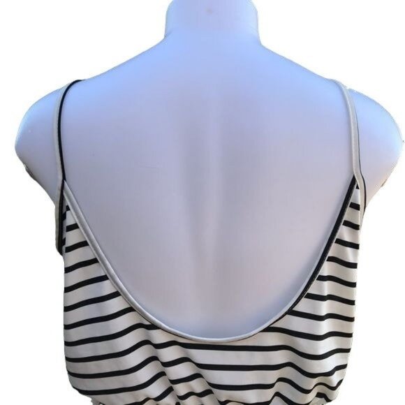 Romper Shorts Striped Black and White Swim suit Cover Casual Wear - Picture 7 of 8